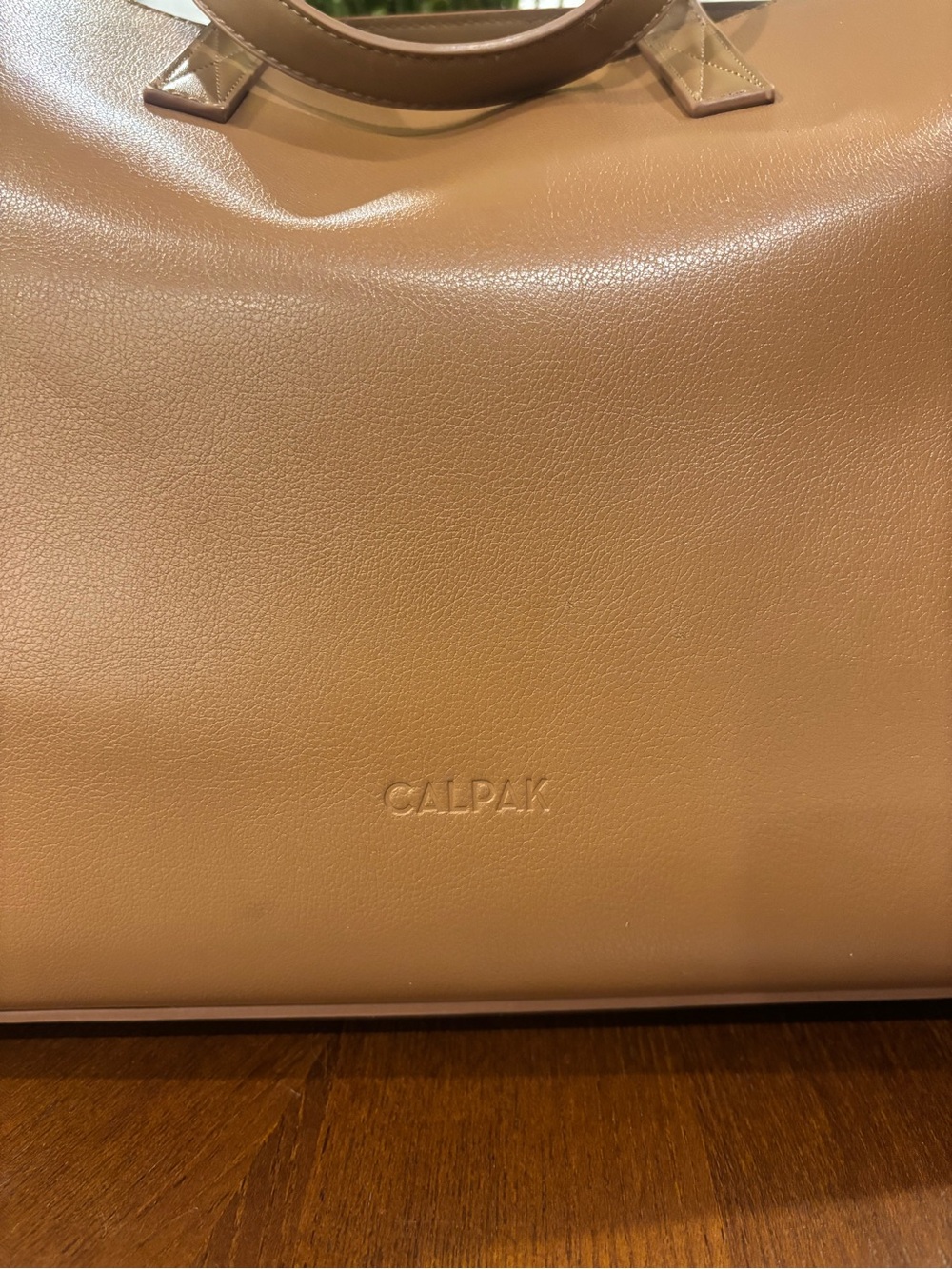 Calpak Leather-Look Structured Tote in Tan